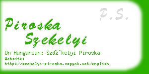 piroska szekelyi business card